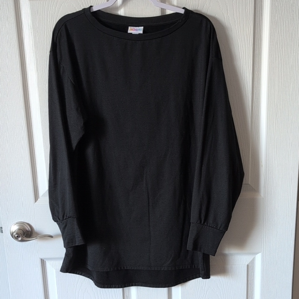 LuLaRoe Black Tunic Top Soft Knit Relaxed Fit